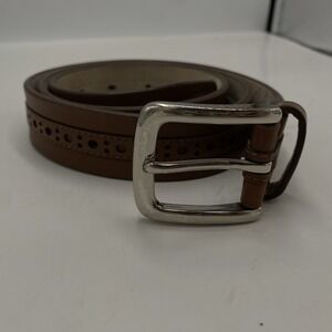 Cole Haan Mens Genuine Leather Brown Belt 36/90- Read